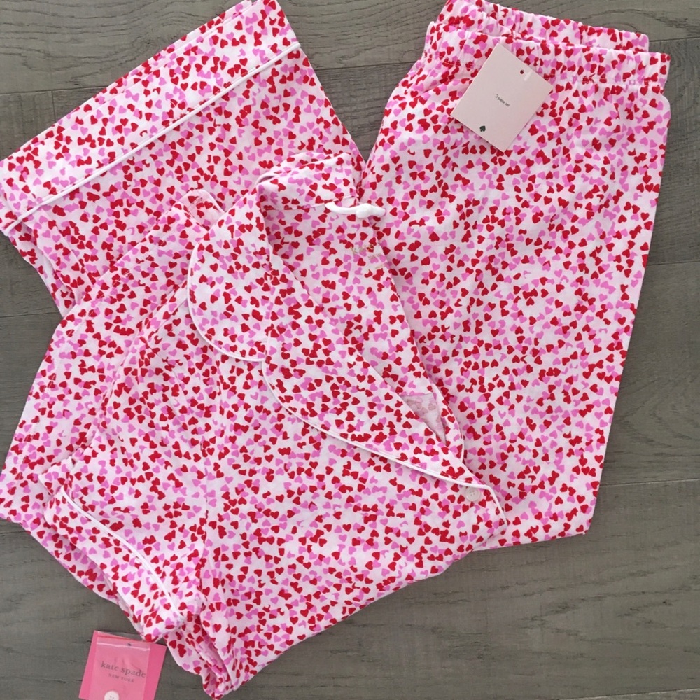 NWT Kate Spade Heart Pajamas Set